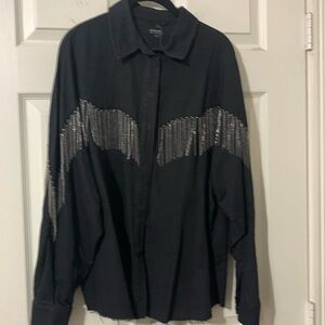 All Saints black button down